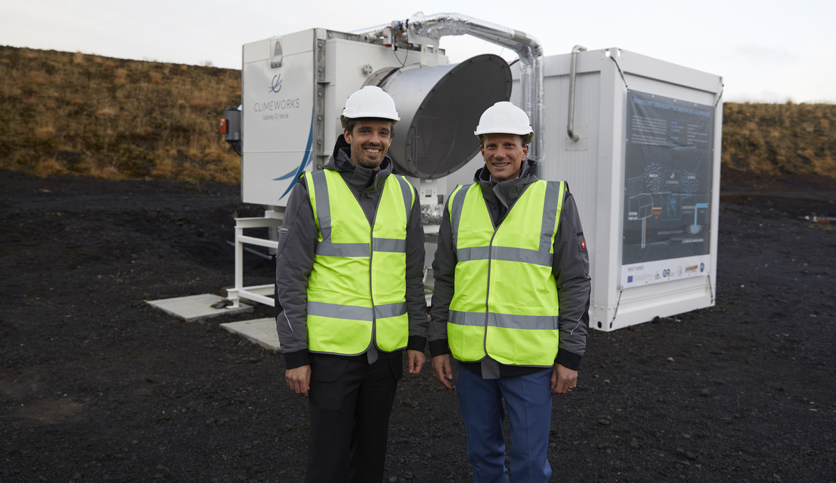 Climeworks founders Christoph Gebald (right) and Jan Wurzbacher in Iceland